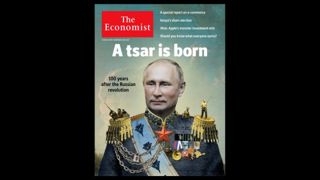 На обложке свежего The Economist появился карикатурный «царь Путин»