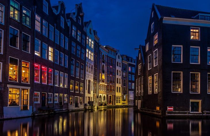 Амстердам, дома, река