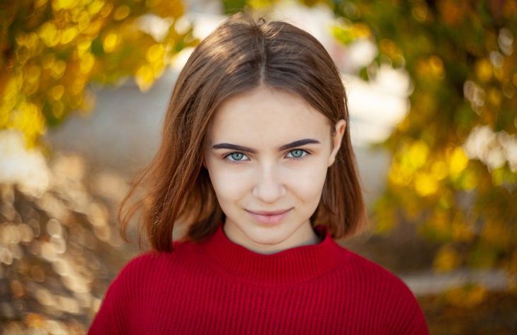 девушка, осень, природа 