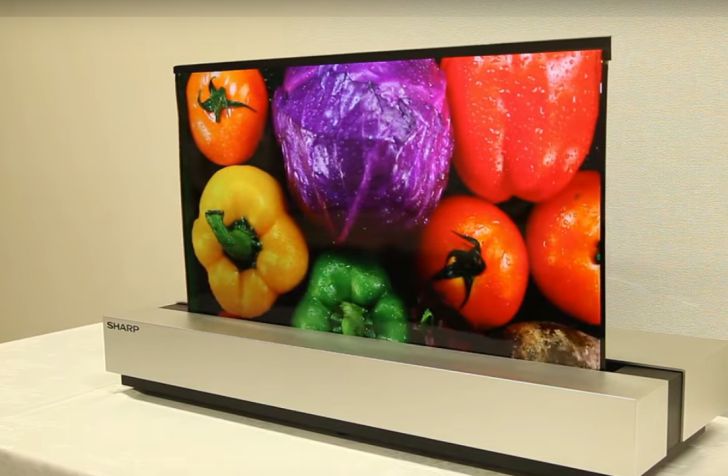Sharp показала прототип скручивающегося телевизора скручивающийся телевизор