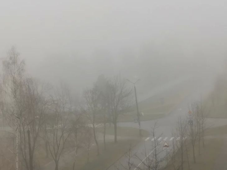 Желтый уровень опасности объявлен в Беларуси на 22 декабря из-за тумана