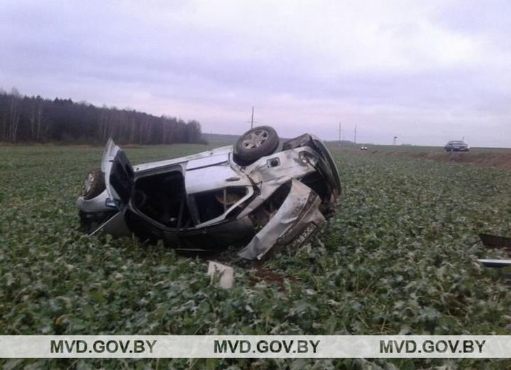 Под Осиповичами молодой водитель опрокинул в кювет BMW: погибла пассажирка