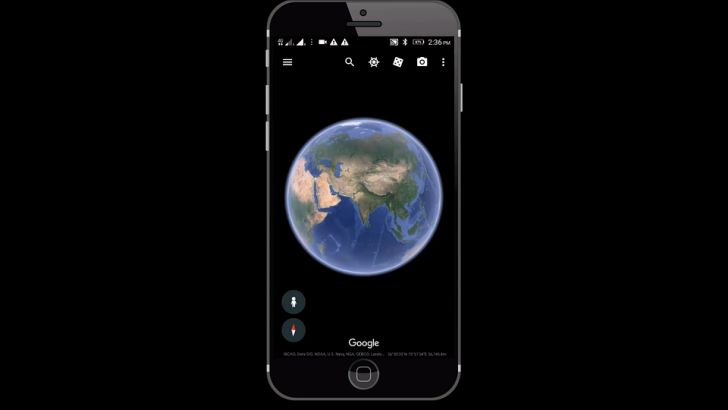 смартфон, сервис Google Earth