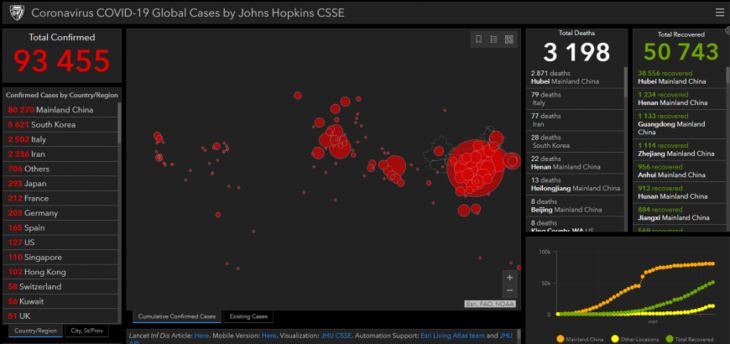 Опубликована карта распространения коронавируса: красных пятен все больше карта