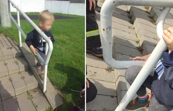 В Минске спасатели помогли вытащить застрявшего в перилах ребенка