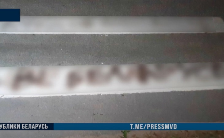 Белорус краской исписал столбы и дорогу оскорблениями в адрес милиции: вот как его наказали