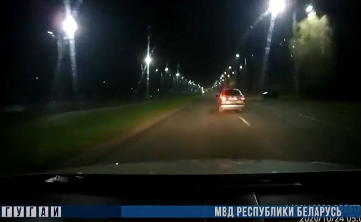 Кадры погони за пьяным водителем в Бобруйске: скорость 160 км/ч, была стрельба