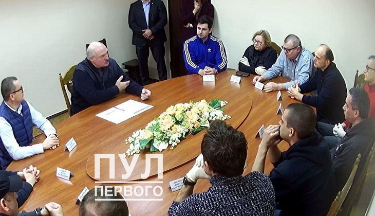 Появилось видео со встречи Лукашенко с оппозиционерами в СИЗО КГБ