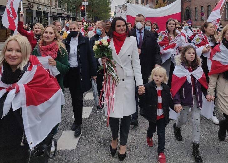 Тихановская поучаствовала в марше белорусов в Дании