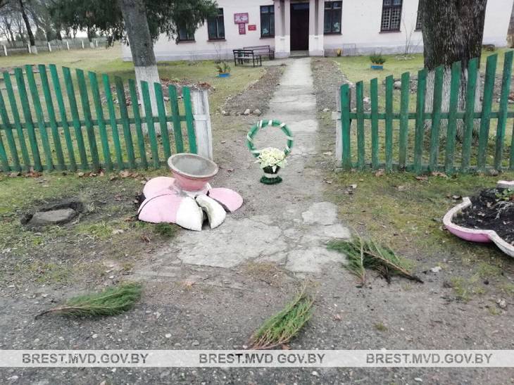 В Пинском районе пьяный мужчина разгромил 9 декоративных вазонов с клумбами