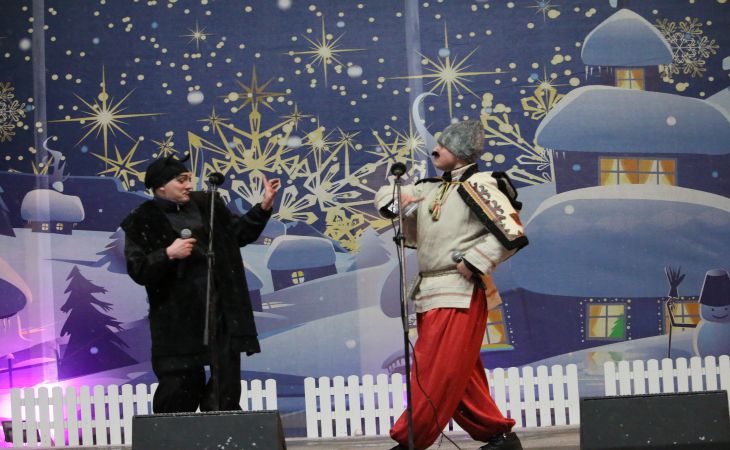 Ночь перед Рождеством по-гомельски. Как в областном центре Старый Новый год встречали Сцена из постановки Ночь перед Рождеством