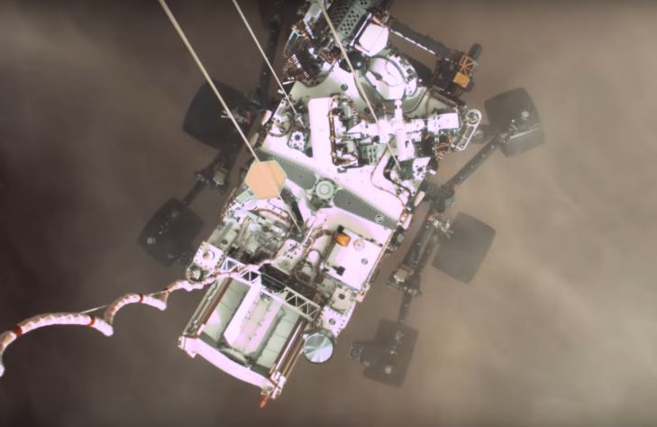 NASA опубликовало первое видео приземления ровера Perseverance на Марс ровер