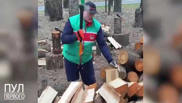 Лукашенко 1 мая колол дрова: «Пул Первого» поделился кадрами 