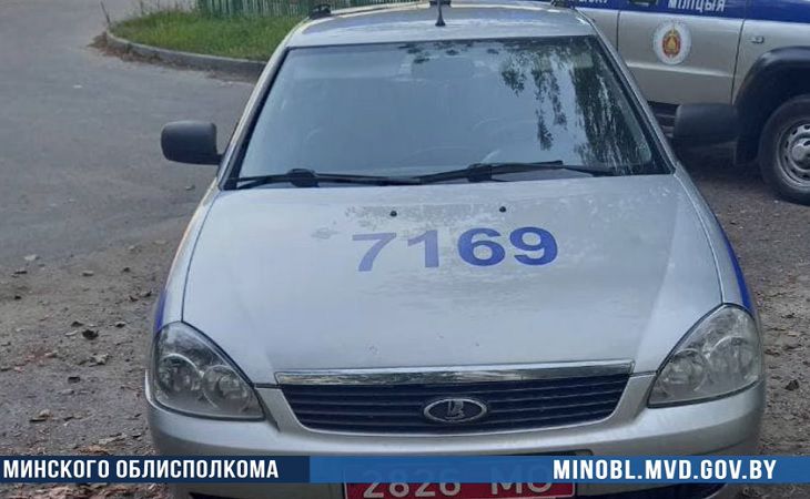 В Борисове пьяные парни обливали авто милиции пивом, пока те наблюдали за ними в окно