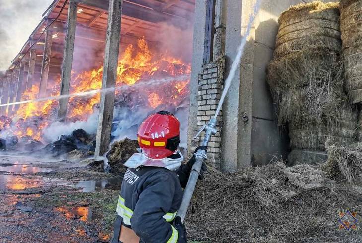 На льнозаводе в Лиозно произошел пожар пожар