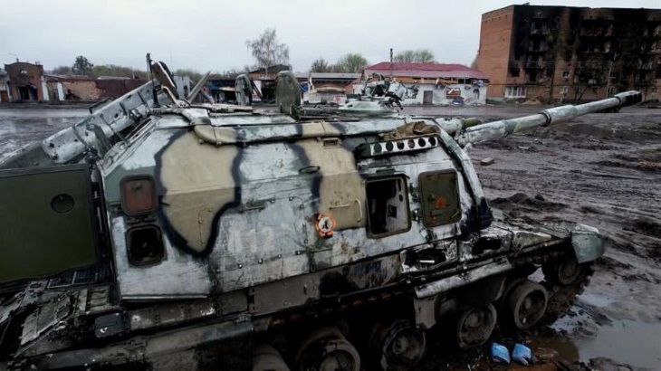 В Украине расстреляна колонна беженцев танк