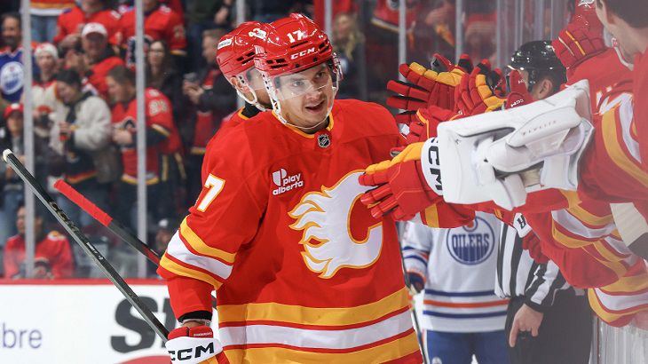 Шикарный буллит. Белорус Шарангович обеспечил «Калгари» победу в сражении с «Лос-Анджелесом» Шарангович