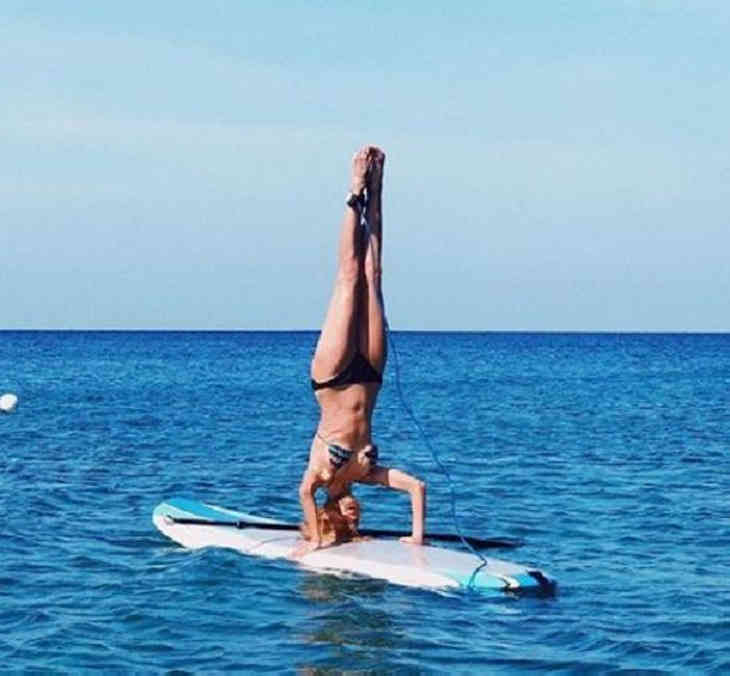 Виктория Боня выполнила опасный трюк на доске для серфинга‍