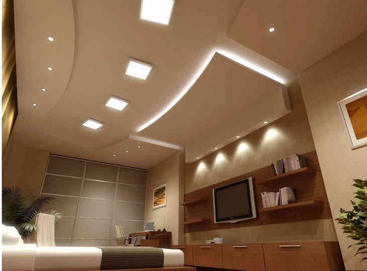 Дизайн потолков из гипсокартона с подсветкой