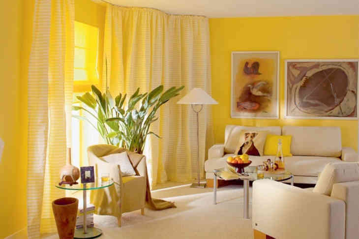 Желтый цвет в дизайне и декоре