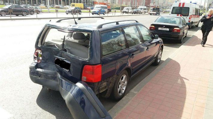 В Минске МАЗ с отказавшими тормозами протаранил две легковушки‍