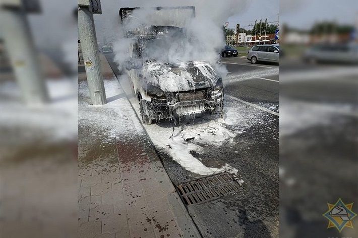 В Минске горел грузовик