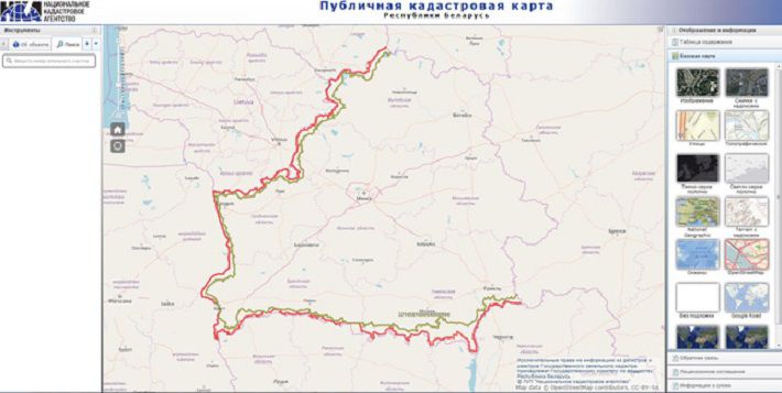 На публичной кадастровой карте Беларуси показали погранзону