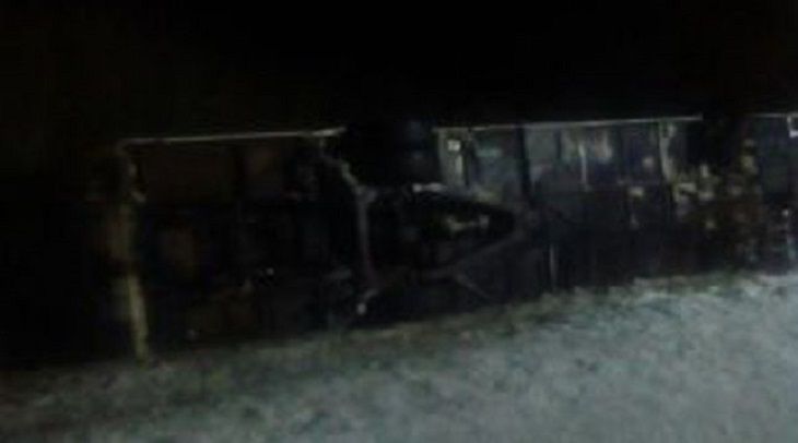 В Ушачском районе перевернулся автобус с туристами из России 