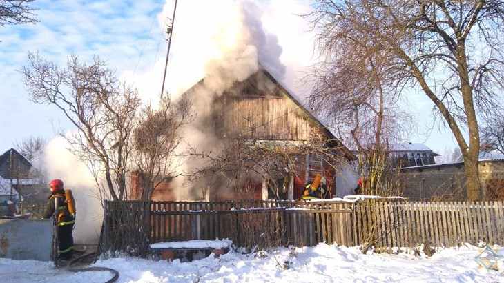 На пожаре в Слуцком районе спасен хозяин дома