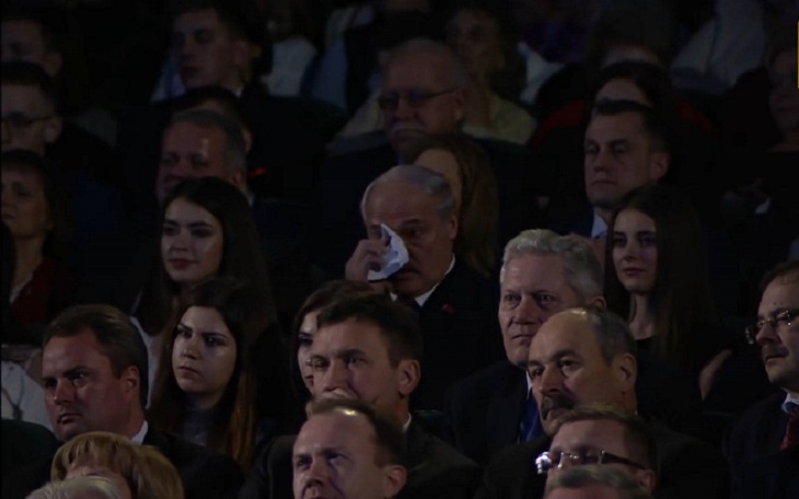 Лукашенко пустил слезу во время выступления сына Николая