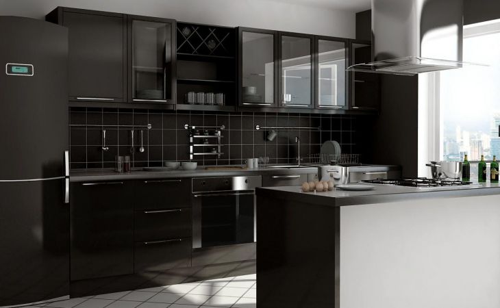 Дизайн: оформляем кухню в черном цвете