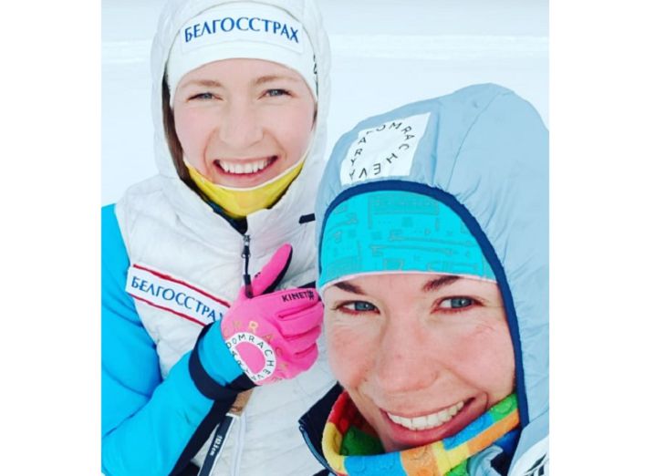 Домрачева и Скардино провели совместную тренировку в Антхольце 