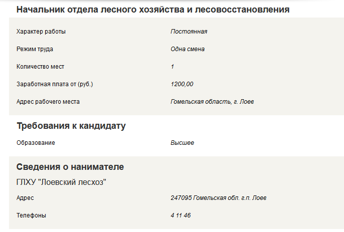 В Лоеве ищут работников. Предлагают 1 200 рублей
