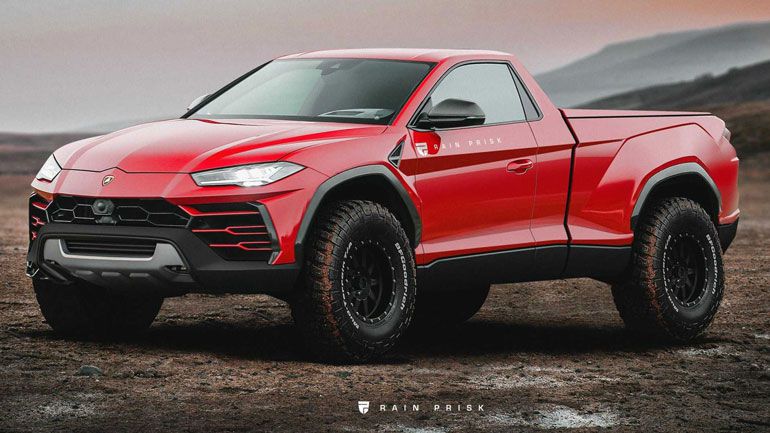 В Сети появились рендеры Lamborghini Urus в кузове пикап