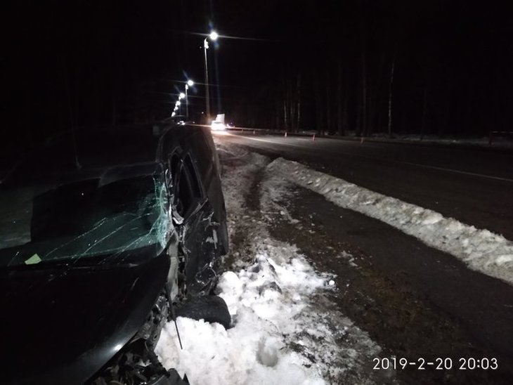 Каблук Renault въехал в фуру на Минском шоссе в Бобруйске