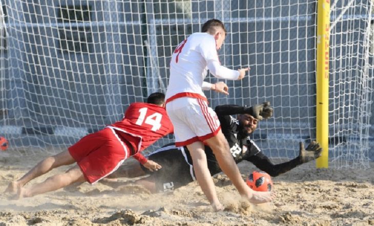 Пляжный футбол. Белорусы дважды одолели ОАЭ