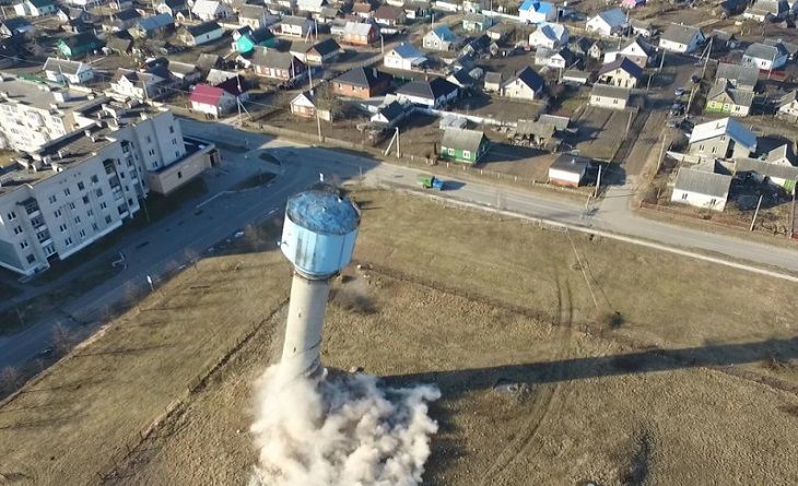 В Ляховичах взорвали башню