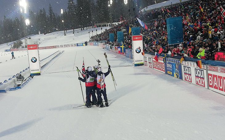 Норвегия выиграла мужскую эстафету на ЧМ по биатлону, Беларусь – 10-я