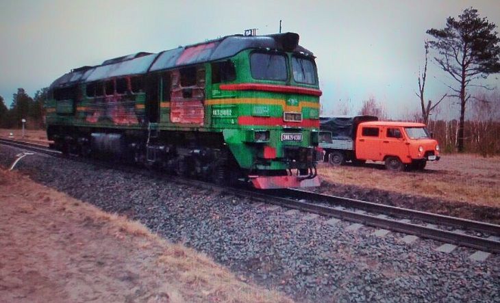 Локомотив загорелся во время движения в Столинском районе