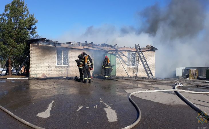 На асфальтобетонном заводе под Минском произошел пожар