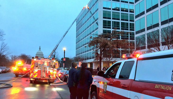 Пожар повредил студии трех ведущих телеканалов в Вашингтоне