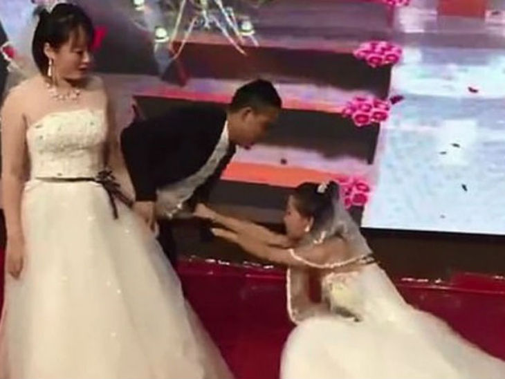 Бывшая девушка жениха явилась к нему на свадьбу в белом платье и устроила скандал