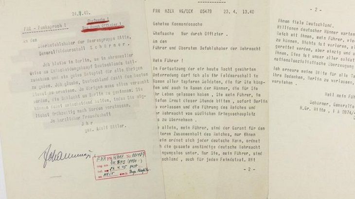 Предсмертную записку Гитлера хотят продать на аукционе 