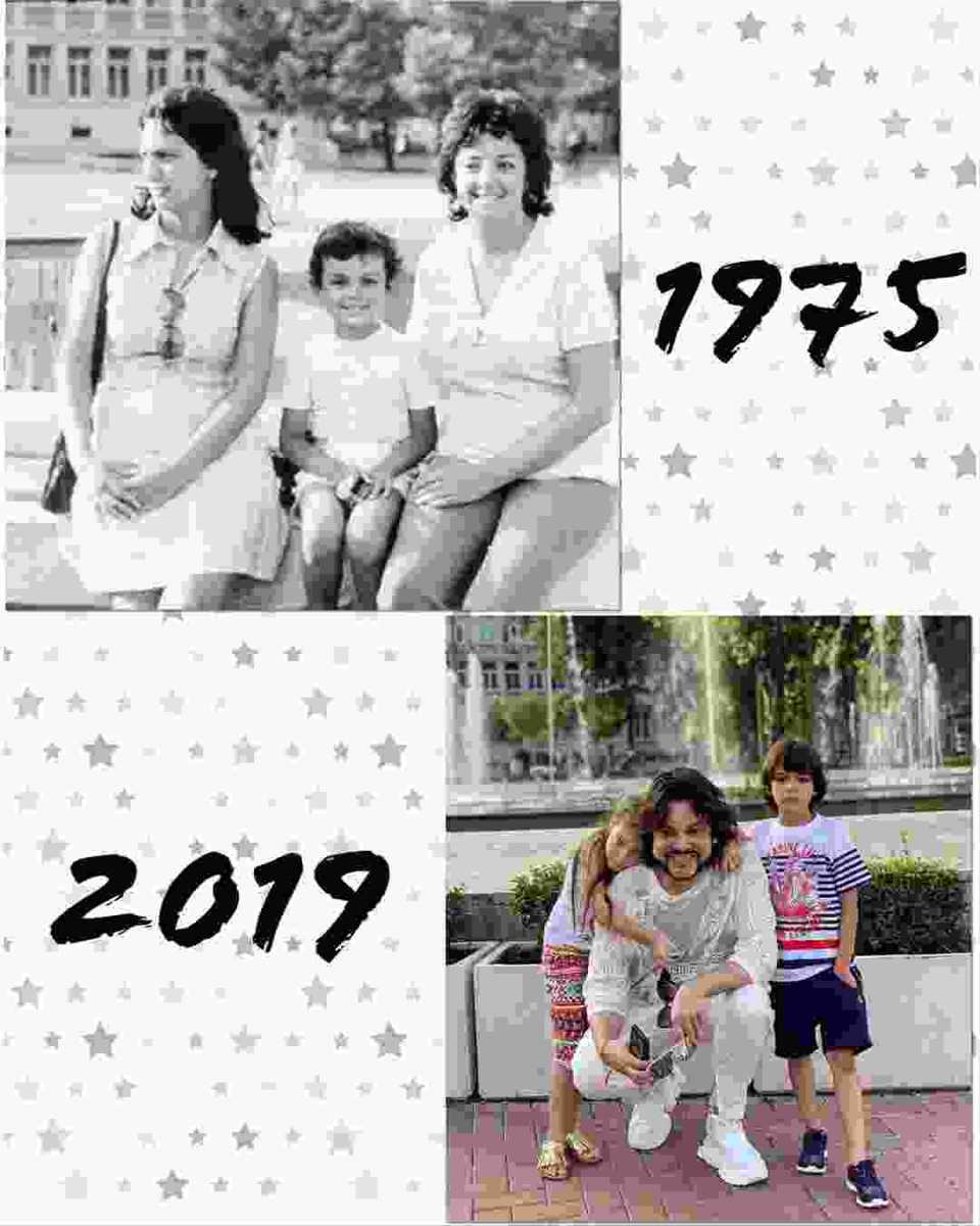Филипп Киркоров повторил свой семейный снимок 1975 года вместе с детьми