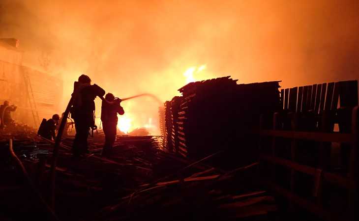 Ночью под Гомелем произошел пожар на предприятии