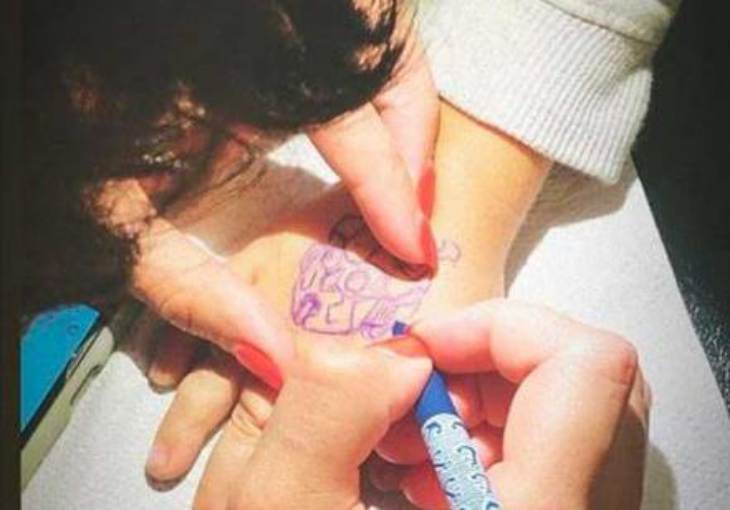 Дарья Мельникова сделала татуировку трехлетнему сыну