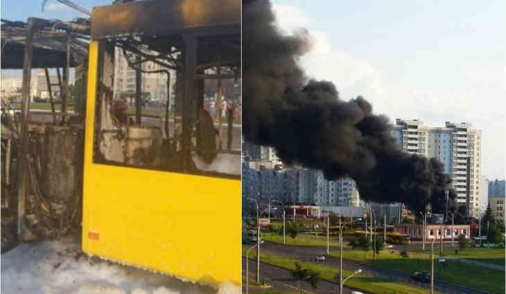 «Черный дым поднялся над городом»: в Минске горел автобус «Черный дым поднялся над городом»: в Минске горел автобус