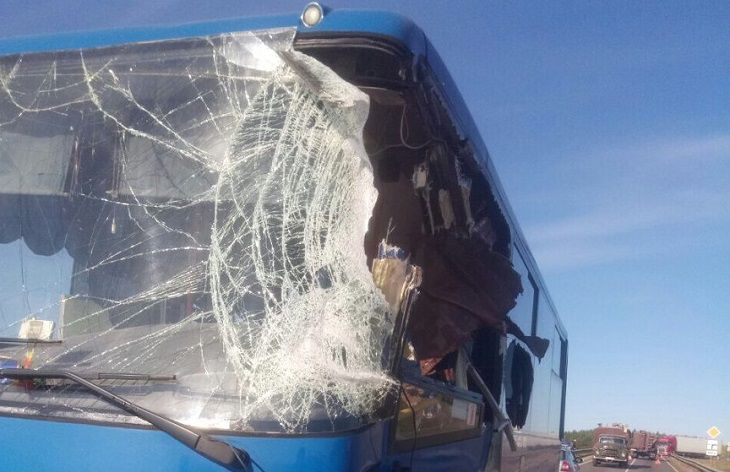 В Барановичском районе автобус столкнулся с грузовиком: двое пострадавших