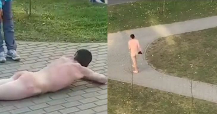 В Минске по улице Неманской бегал голый мужчина