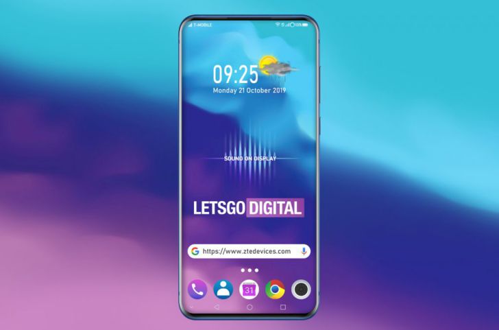 ZTE разместит фронтальную камеру между иконками на экране смартфона